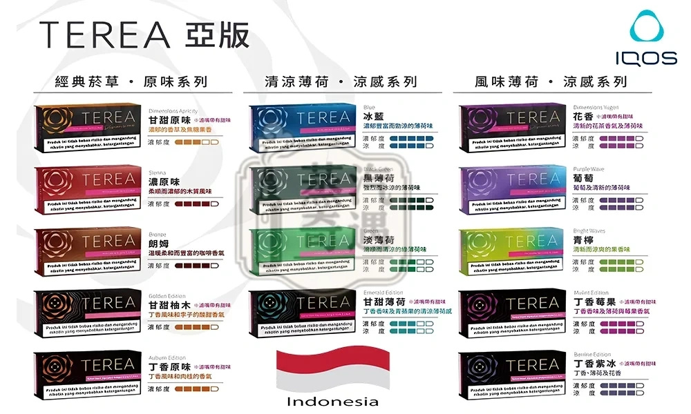 【16種口味現貨】亞洲版 (印尼) Indonesia TEREA 煙彈｜IQOS ILUMA 專用｜整條煙 10包｜蒸汽奇遇商城限定搶購